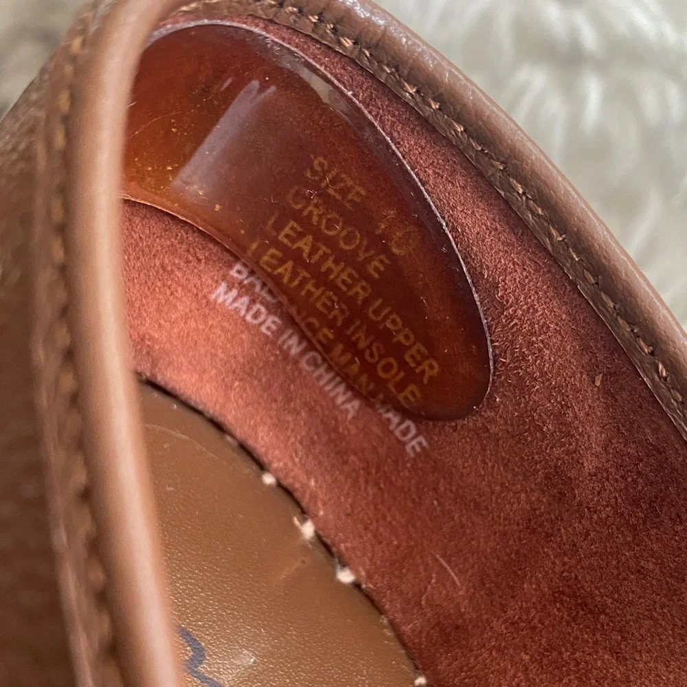 BRIGHTON Groove Brown Leather Slip-On Shoes